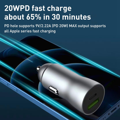 20W PD+22.5W USB Ports Car Charger, Compatible with Android and IOS (Grey) - Car Charger by PMC Jewellery | Online Shopping South Africa | PMC Jewellery