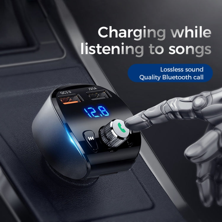 JOYROOM JR-CL02 Shadow Series Car Bluetooth MP3 Player Car Kit, Support TF Card & U Disk & Bluetooth Calling & QC3.0 Flash Charging - Bluetooth Car Kits by JOYROOM | Online Shopping South Africa | PMC Jewellery | Buy Now Pay Later Mobicred