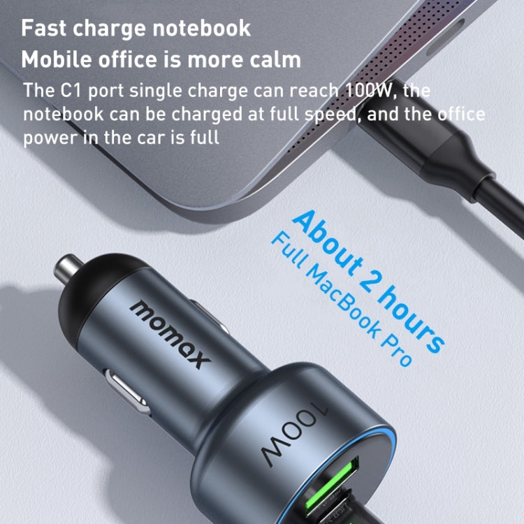 MOMAX UC17E 100W USB-C / Type-C x 2 + USB Three Ports Car Charger - Car Charger by MOMAX | Online Shopping South Africa | PMC Jewellery | Buy Now Pay Later Mobicred