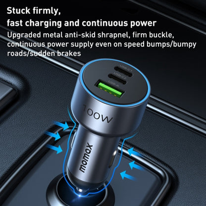 MOMAX UC17E 100W USB-C / Type-C x 2 + USB Three Ports Car Charger - Car Charger by MOMAX | Online Shopping South Africa | PMC Jewellery | Buy Now Pay Later Mobicred