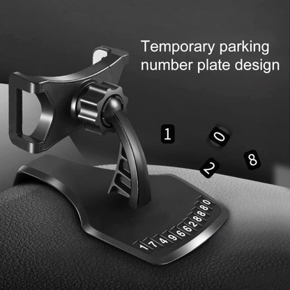 Car Dashboard Mobile Phone Holder Bracket with Number Plate (Black) - Car Holders by PMC Jewellery | Online Shopping South Africa | PMC Jewellery