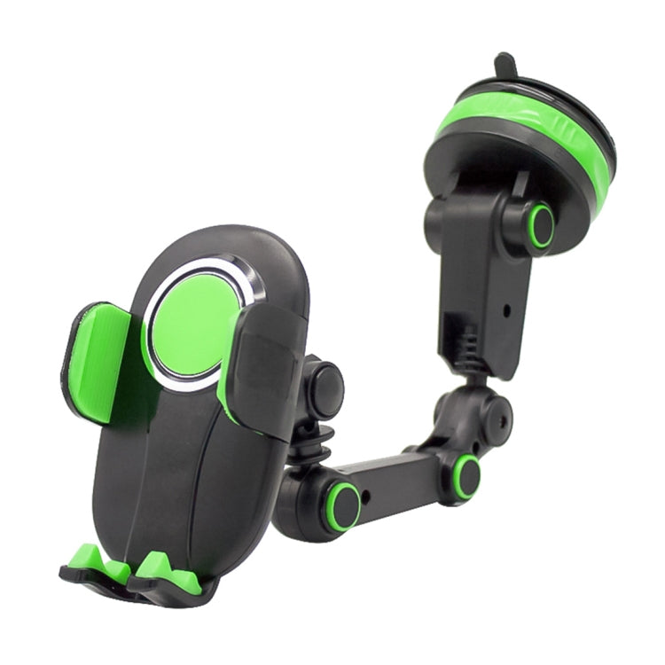 ZP-X0466 Car 360 Degree Rotating Telescopic Folding Round Suction Cup Mobile Phone Holder(Green) - Car Holders by PMC Jewellery | Online Shopping South Africa | PMC Jewellery