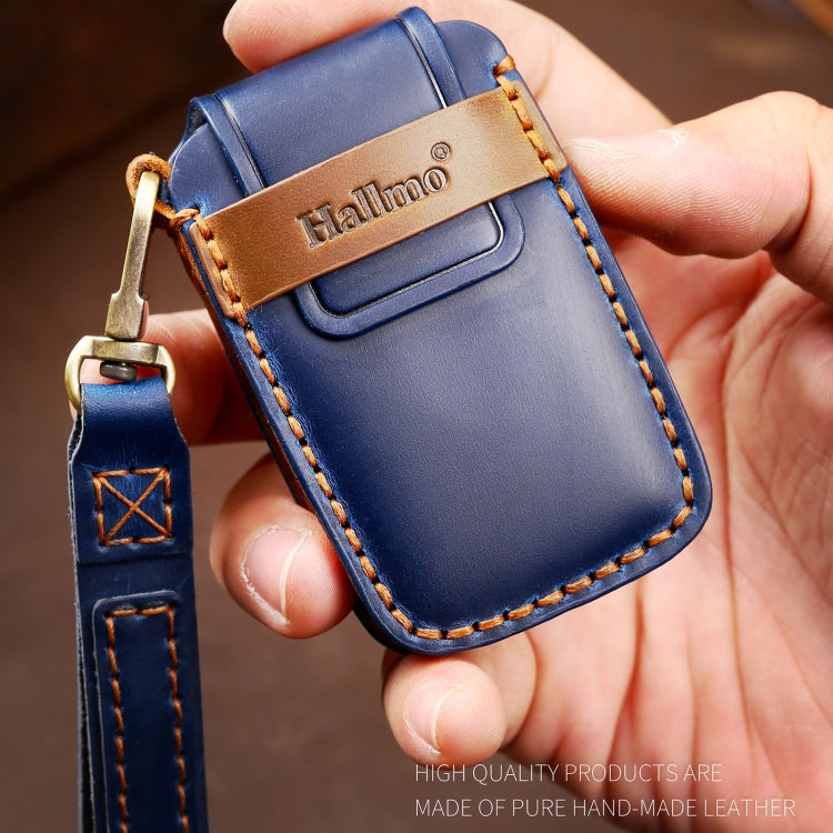 Hallmo Car Cowhide Leather Key Protective Cover Key Case for Land Rover Discovery 5 A Style(Blue) - free shipping - PMC TechLife - Order now!