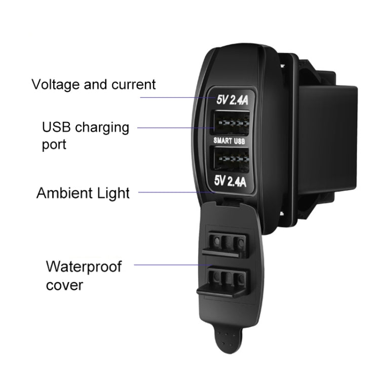 Car 4.8A Double-sided Mobile Phone Charger - DIY Modified Charger by PMC Jewellery | Online Shopping South Africa | PMC Jewellery