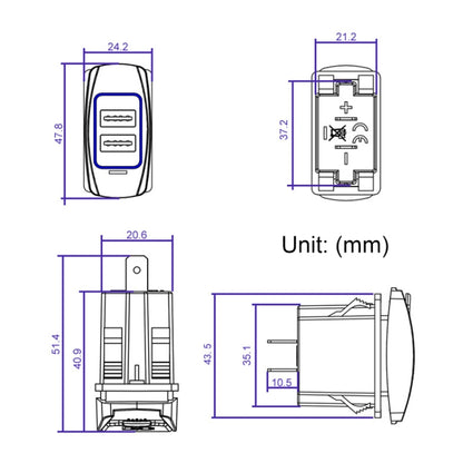 Car 4.8A Double-sided Mobile Phone Charger - DIY Modified Charger by PMC Jewellery | Online Shopping South Africa | PMC Jewellery