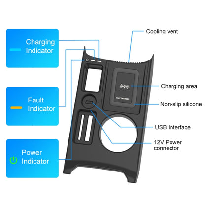 HFC-1053 Car Qi Standard Wireless Charger 15W / 10W Quick Charging for Audi A3 2021-2022, Left Driving - Wireless Charging Pads by PMC Jewellery | Online Shopping South Africa | PMC Jewellery