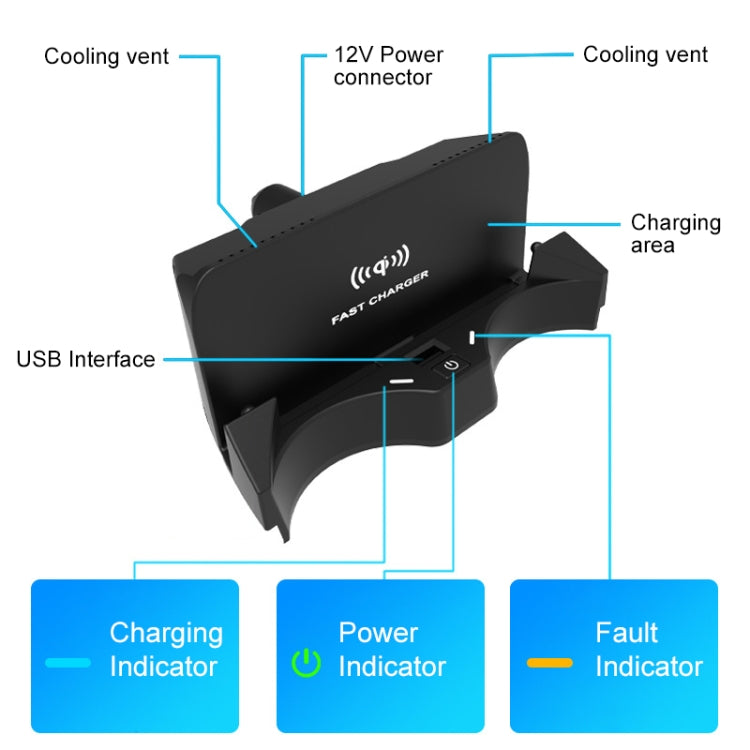 HFC-1012 Car Qi Standard Wireless Charger 10W Quick Charging for BMW X1 2016-2019, Left Driving - Wireless Charging Pads by PMC Jewellery | Online Shopping South Africa | PMC Jewellery