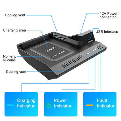 HFC-1021 Car Qi Standard Wireless Charger 10W Quick Charging for Mercedes-Benz C Class 2015-2021, Left and Right Driving - Wireless Charging Pads by PMC Jewellery | Online Shopping South Africa | PMC Jewellery