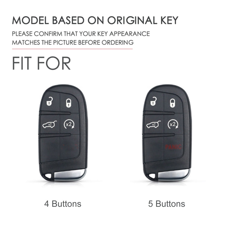Hallmo Car Genuine Leather Key Protective Cover for Jeep Compass 4-button(Black) - Car Key Cases by Hallmo | Online Shopping South Africa | PMC TechLife | Buy Now Pay Later Mobicred