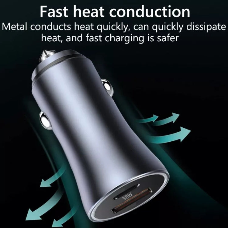 2pcs PD 20W Aluminum Alloy Dual Interface Car Fast Charger (Black) - free shipping - PMC TechLife - Order now!