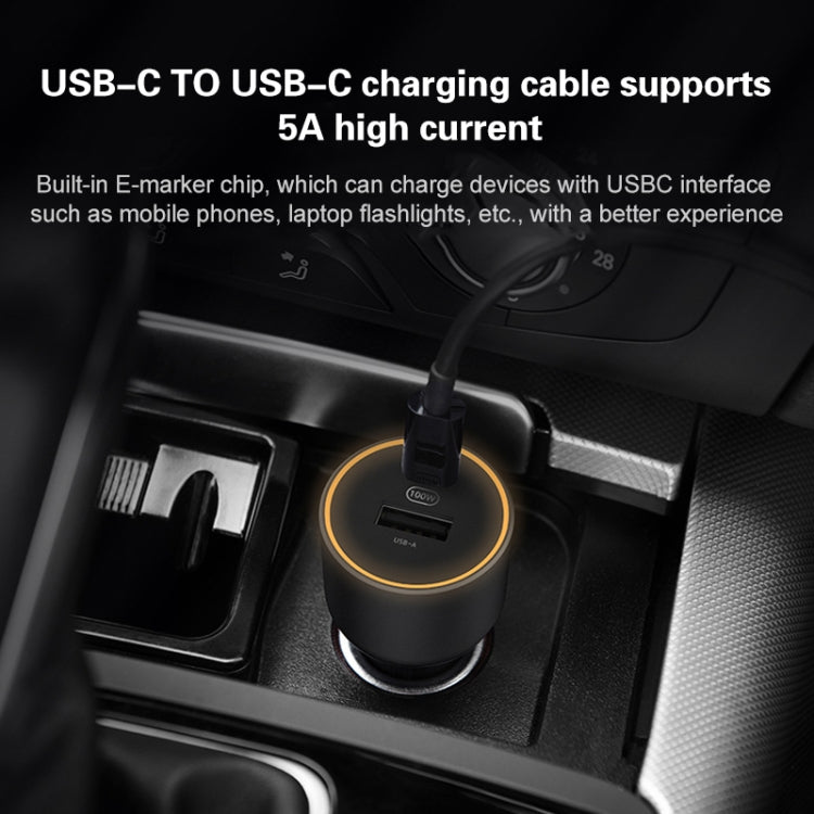 Original Xiaomi CC07ZM 100W Dual Ports USB + USB-C / Type-C Car Charger Fast Charging Version 1A1C - Car Charger by Xiaomi | Online Shopping South Africa | PMC Jewellery | Buy Now Pay Later Mobicred