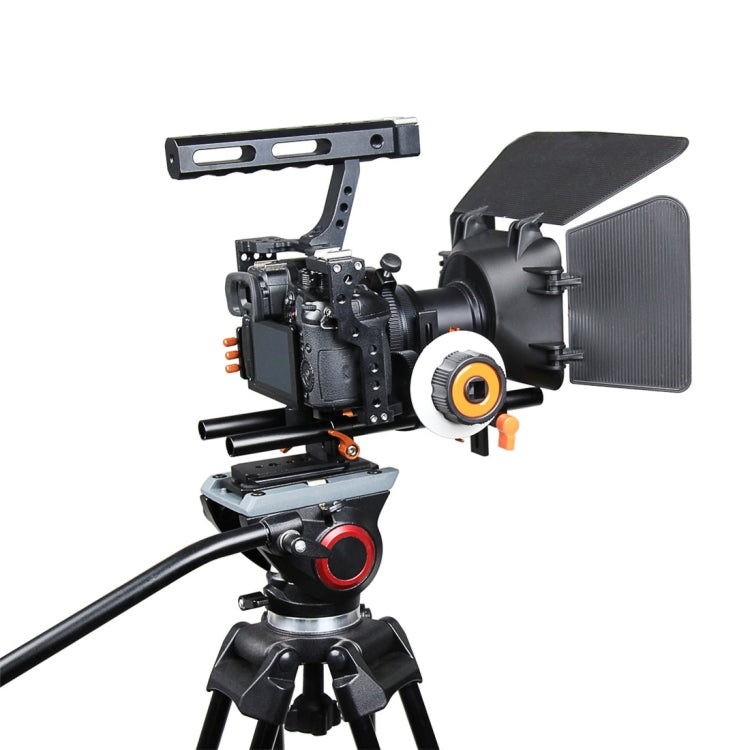 YELANGU YLG1105A A7 Cage Set Include Video Camera Cage Stabilizer / Follow Focus / Matte Box for Sony GH4 / A7S / A7 / A7R / A72 / A7RII / A7SII / A6000 / A6500 / A6300 / A7R3 / A7S3 / A7R4  (Orange) - Shoulder Rigs by YELANGU | Online Shopping South Africa | PMC Jewellery | Buy Now Pay Later Mobicred