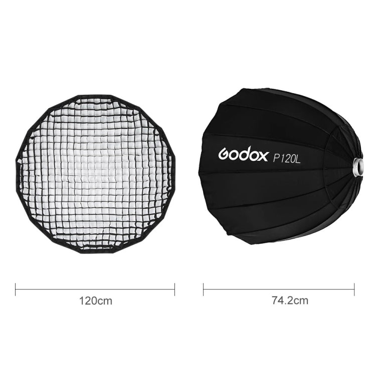 Godox P120L Diameter 120cm Parabolic Softbox Reflector Diffuser for Studio Speedlite Flash Softbox(Black) -  by Godox | Online Shopping South Africa | PMC Jewellery | Buy Now Pay Later Mobicred