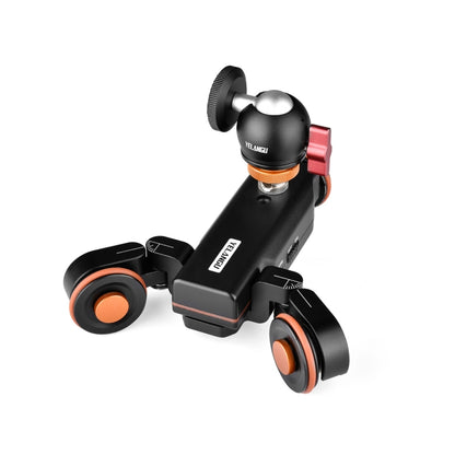 YELANGU L4X-BC Camera Wheel Dolly II Electric Track Slider 3-Wheel Video Pulley Rolling Dolly Car with Ballhead, Load: 3kg (Black) - Camera Dolly by YELANGU | Online Shopping South Africa | PMC Jewellery | Buy Now Pay Later Mobicred