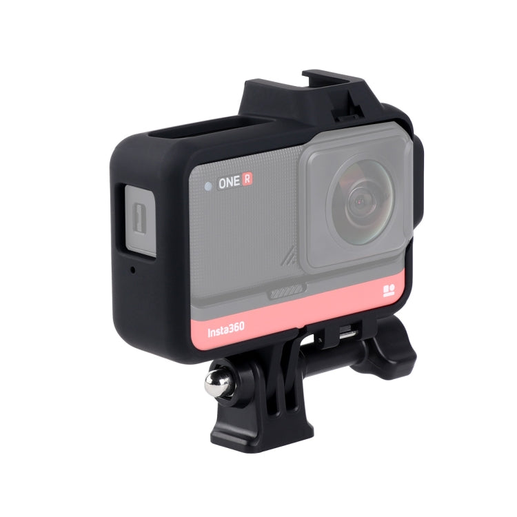 Plastic Frame Mount Protective Case Cage with Tripod Base Adapter & Long Screw & Cold Shoe Base for Insta360 One R(Black) - Mount & Holder by PMC TechLife | Online Shopping South Africa | PMC TechLife