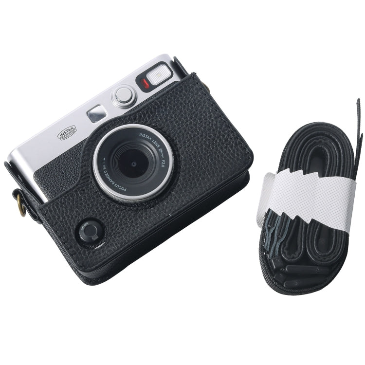For FUJIFILM instax mini Evo Full Body Camera Genuine Leather Case Bag with Strap(Black) - Leather Bag by PMC TechLife | Online Shopping South Africa | PMC TechLife