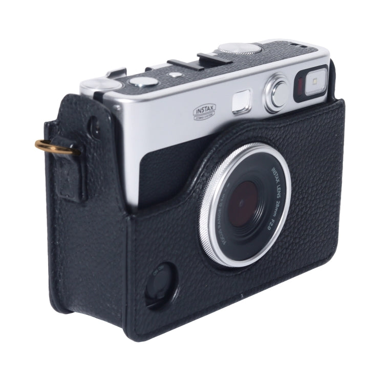 For FUJIFILM instax mini Evo Full Body Camera Genuine Leather Case Bag with Strap(Black) - Leather Bag by PMC TechLife | Online Shopping South Africa | PMC TechLife