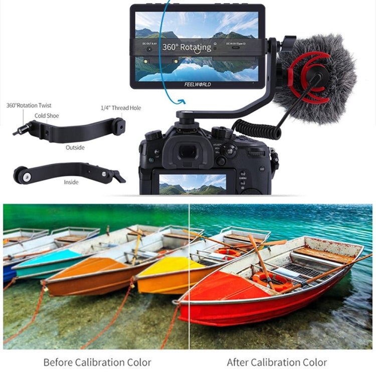 FEELWORLD F5 Pro V4 6 inch Touch Screen DSLR Camera Field Monitor 3D LUT 4K HDMI Input Output Tilt Arm - On-camera Monitors by FEELWORLD | Online Shopping South Africa | PMC Jewellery | Buy Now Pay Later Mobicred