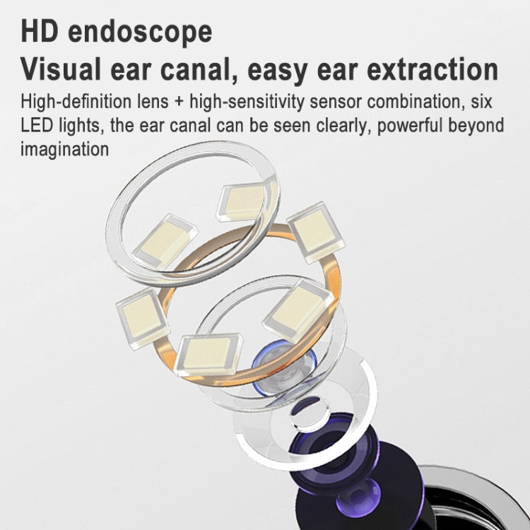 T1 Portable Smart Visual Earpick Earwax Removal Tool (Black) - Ear Care Tools by PMC TechLife | Online Shopping South Africa | PMC TechLife