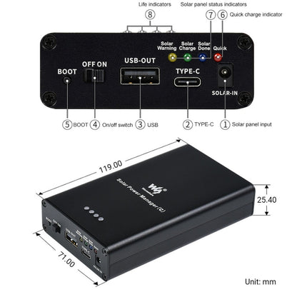 Waveshare Solar Power Manager (C) - Modules Expansions Accessories by WAVESHARE | Online Shopping South Africa | PMC Jewellery | Buy Now Pay Later Mobicred