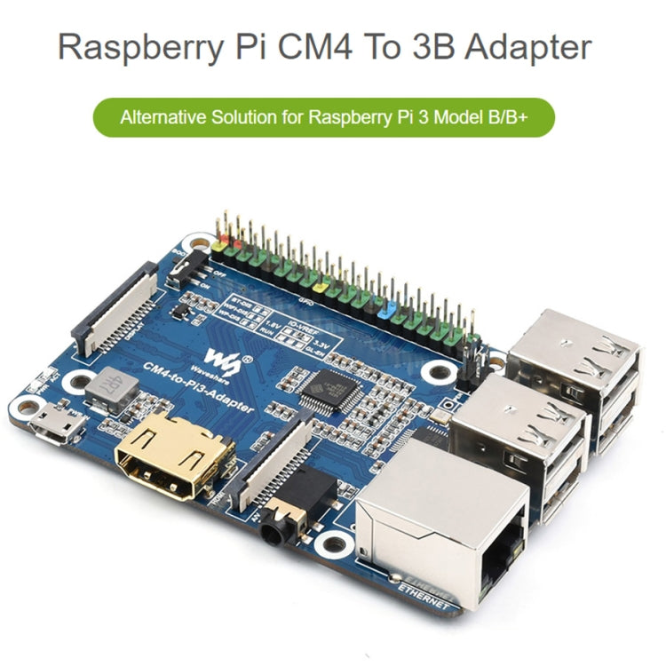 Raspberry Pi CM4 To 3B Adapter for Raspberry Pi 3 Model B/B+ - Modules Expansions Accessories by WAVESHARE | Online Shopping South Africa | PMC Jewellery | Buy Now Pay Later Mobicred