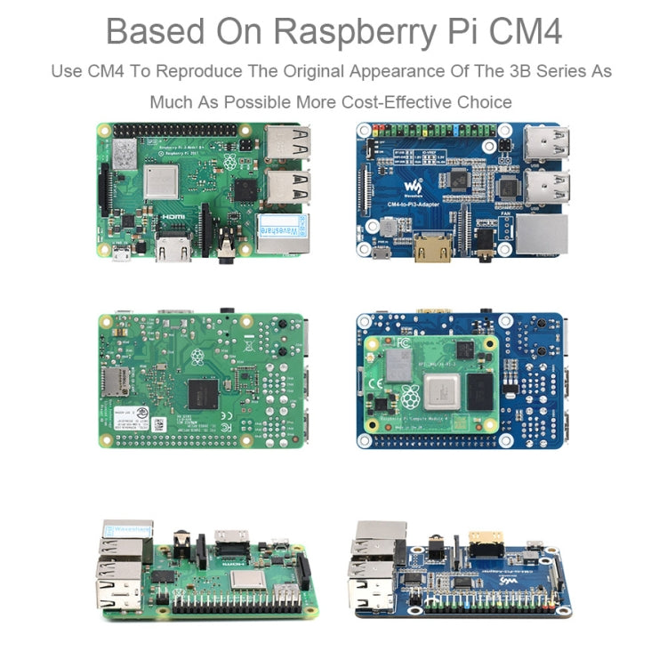 Raspberry Pi CM4 To 3B Adapter for Raspberry Pi 3 Model B/B+ - Modules Expansions Accessories by WAVESHARE | Online Shopping South Africa | PMC Jewellery | Buy Now Pay Later Mobicred