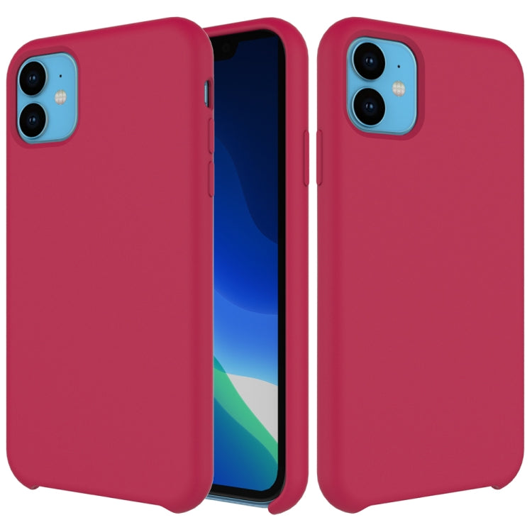 For iPhone 11 Solid Color Liquid Silicone Shockproof Case (Rose Red) - iPhone 11 Cases by PMC TechLife | Online Shopping South Africa | PMC TechLife