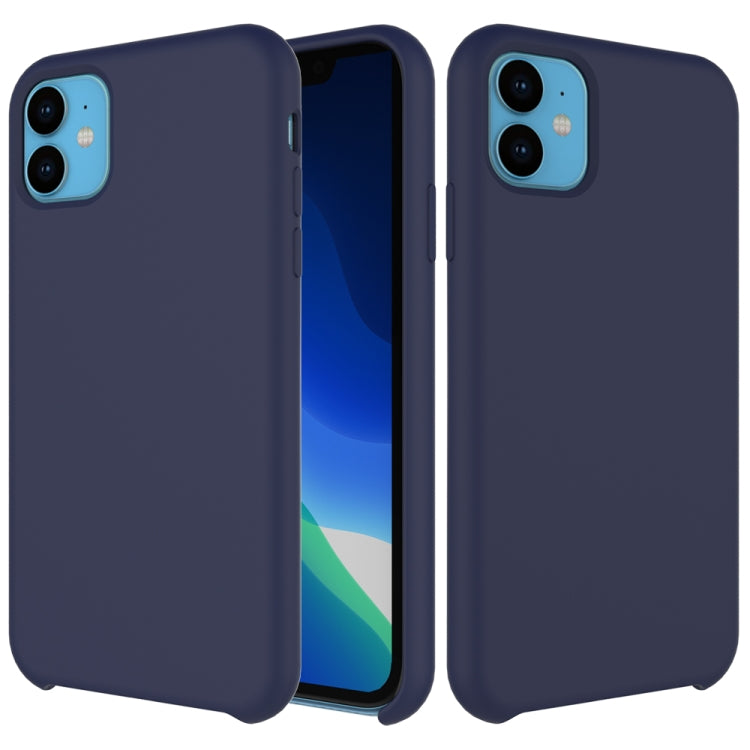 For iPhone 11 Solid Color Liquid Silicone Shockproof Case (Dark Blue) - iPhone 11 Cases by PMC TechLife | Online Shopping South Africa | PMC TechLife
