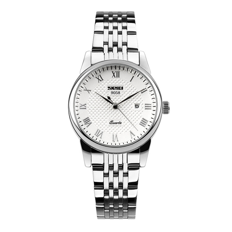 SKMEI 9058 Multifunctional Outdoor Fashion Waterproof Steel Strip Quartz Wrist Watch(Women Style White) - Metal Strap Watches by SKMEI | Online Shopping South Africa | PMC Jewellery | Buy Now Pay Later Mobicred