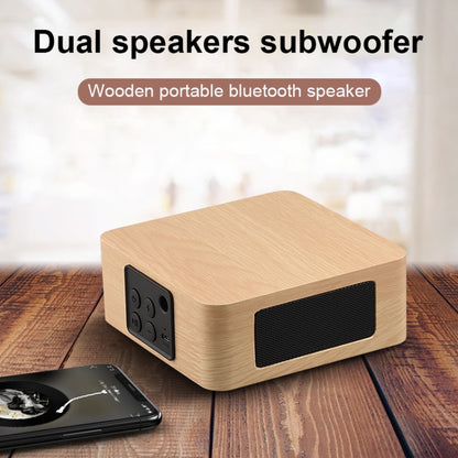 Q1A Bluetooth 4.2 Mini Wooden Double Horns Bluetooth Speaker(Walnut Texture) - Mini Speaker by PMC Jewellery | Online Shopping South Africa | PMC Jewellery