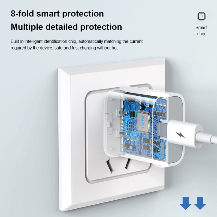 TOTUDESIGN CACQ-011 Glory Series 20W Type-C / USB-C Fast Charging Travel Charger Power Adapter, UK Plug(White) - USB Charger by TOTUDESIGN | Online Shopping South Africa | PMC Jewellery