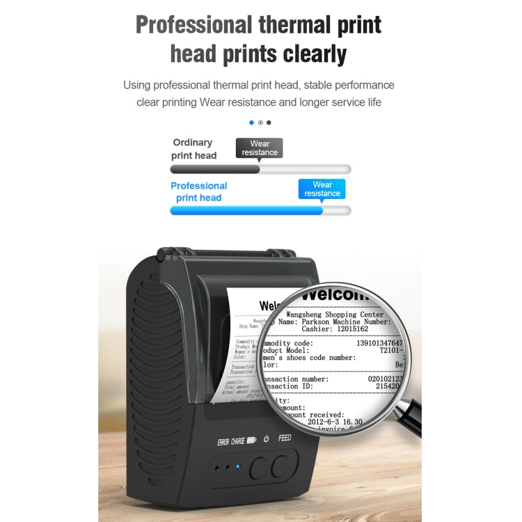 5811DD 58mm Bluetooth 4.0 Portable Thermal Bluetooth Receipt Printer, EU Plug - free shipping - PMC TechLife - Order now!