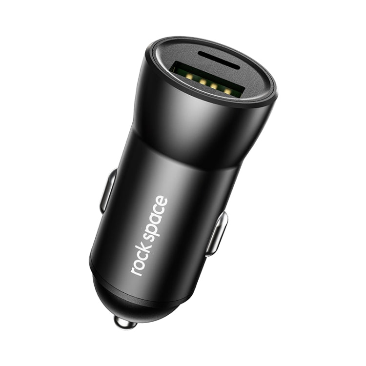 ROCK Space H12 PD 20W Type-C / USB-C + USB Fast Charging Car Charger(Black) - Car Charger by ROCK | Online Shopping South Africa | PMC Jewellery