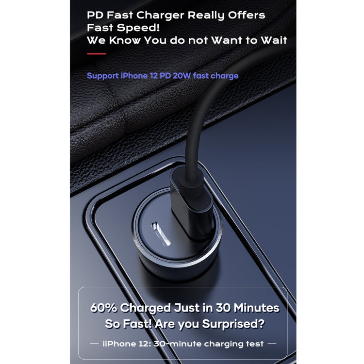 ROCK Space H12 PD 20W Type-C / USB-C + USB Fast Charging Car Charger(Black) - Car Charger by ROCK | Online Shopping South Africa | PMC Jewellery