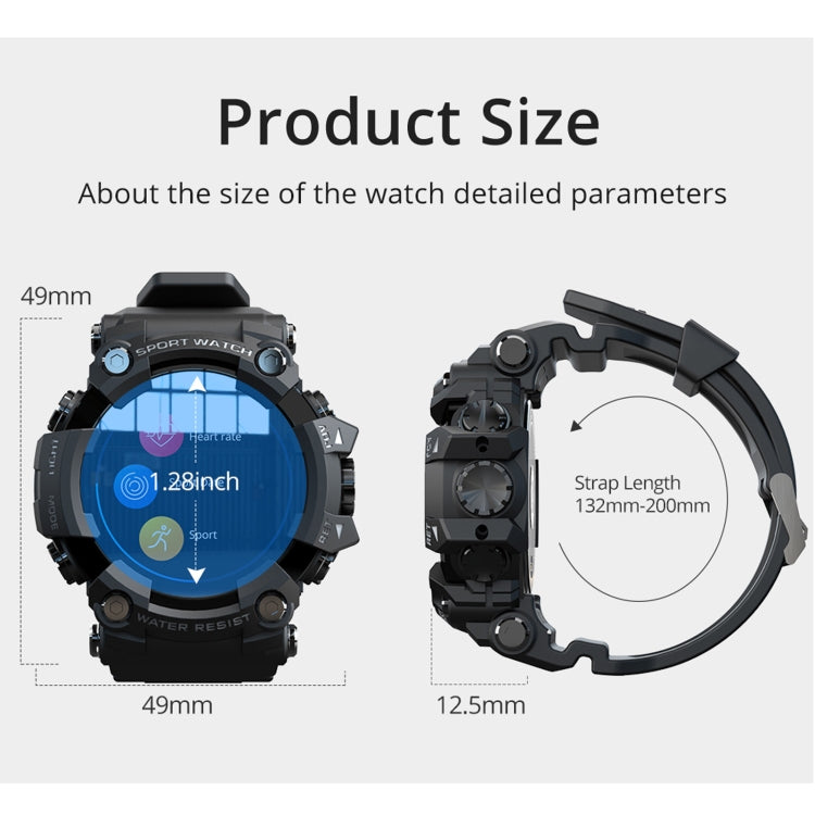 Lokmat ATTACK 1.28 inch TFT LCD Screen Smart Watch, Support Sleep Monitor / Heart Rate Monitor / Blood Pressure Monitor(Camouflage Green) - Smart Watches by Lokmat | Online Shopping South Africa | PMC Jewellery | Buy Now Pay Later Mobicred