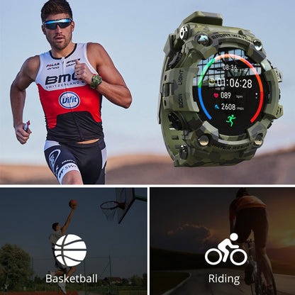 Lokmat ATTACK 1.28 inch TFT LCD Screen Smart Watch, Support Sleep Monitor / Heart Rate Monitor / Blood Pressure Monitor(Camouflage Green) - Smart Watches by Lokmat | Online Shopping South Africa | PMC Jewellery | Buy Now Pay Later Mobicred