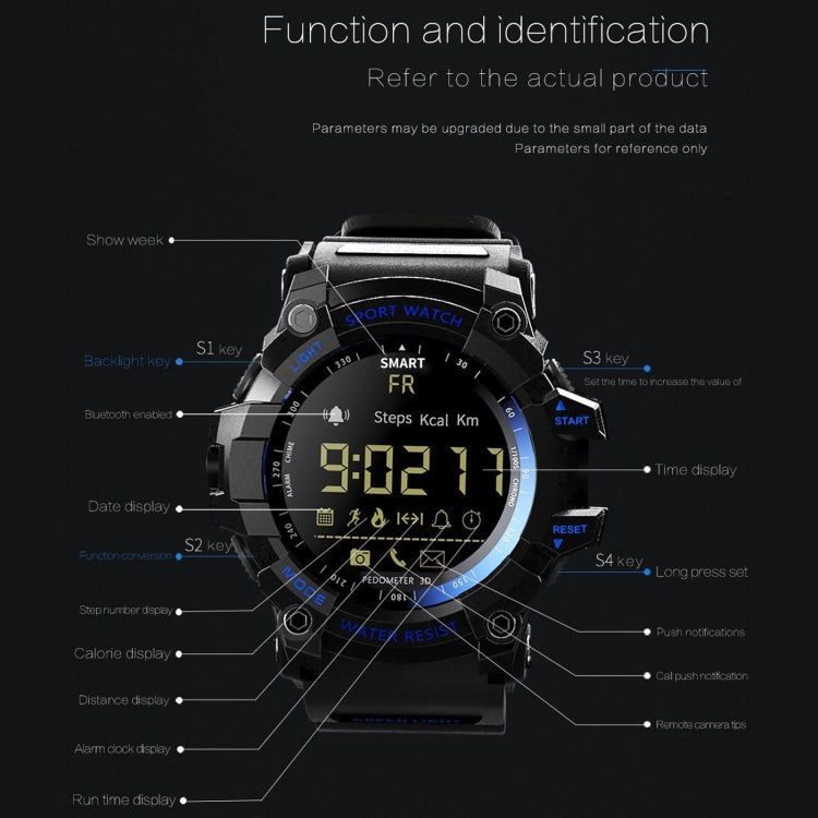 Lokmat MK16 LCD Screen 50m Waterproof Smart Watch, Support Information Reminder / Remote Camera / Walking Motion Monitor(Black) - Smart Watches by Lokmat | Online Shopping South Africa | PMC Jewellery | Buy Now Pay Later Mobicred