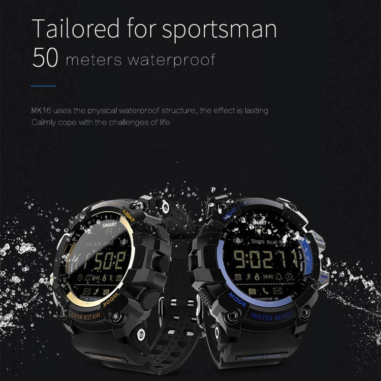 Lokmat MK16 LCD Screen 50m Waterproof Smart Watch, Support Information Reminder / Remote Camera / Walking Motion Monitor(Black) - Smart Watches by Lokmat | Online Shopping South Africa | PMC Jewellery | Buy Now Pay Later Mobicred