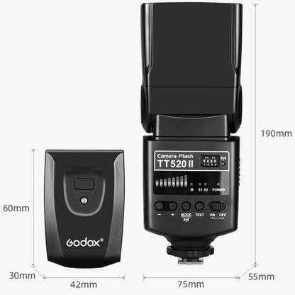 Godox TT520II 433MHZ Wireless 1/300s-1/2000s HSS Flash Speedlite Camera Top Fill Light for Canon / Nikon DSLR Cameras(Black) - Shoe Mount Flashes by Godox | Online Shopping South Africa | PMC Jewellery | Buy Now Pay Later Mobicred