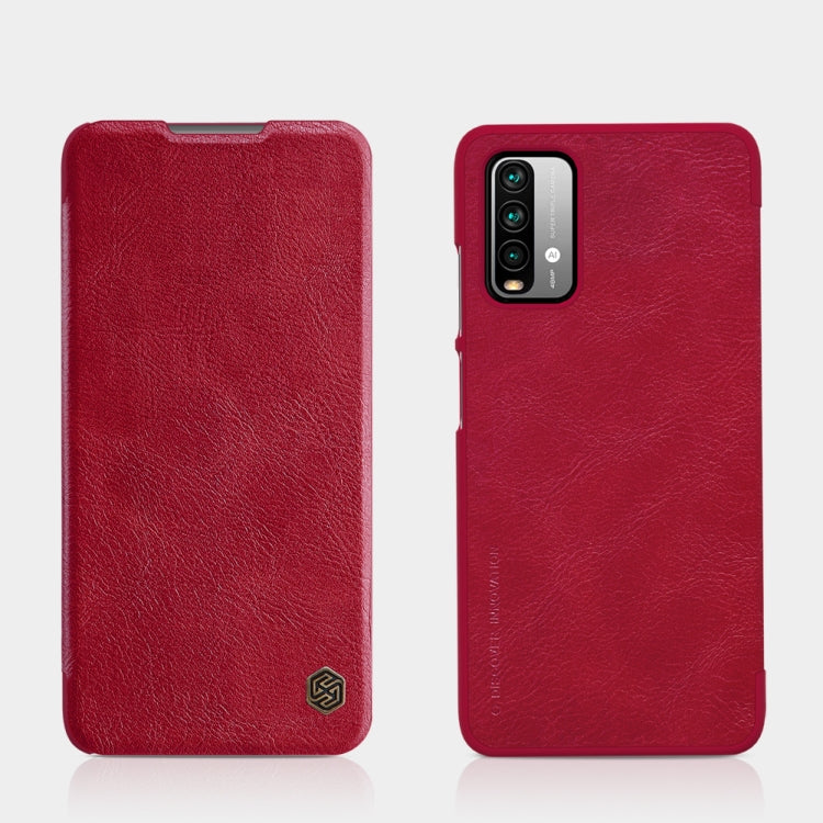 For Xiaomi Redmi Note 9 4G / 9 Power NILLKIN QIN Series Crazy Horse Texture Horizontal Flip Leather Case with Card Slot(Red) - Xiaomi Cases by NILLKIN | Online Shopping South Africa | PMC Jewellery