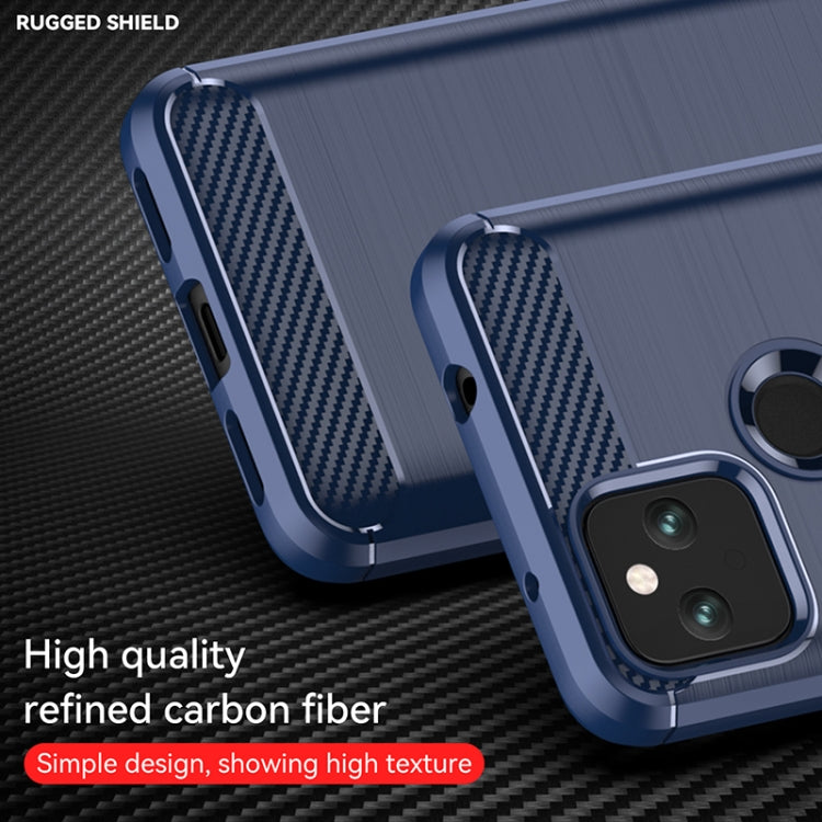 For Google Pixel 5a Brushed Texture Carbon Fiber TPU Case(Navy Blue) - Google Cases by PMC Jewellery | Online Shopping South Africa | PMC Jewellery