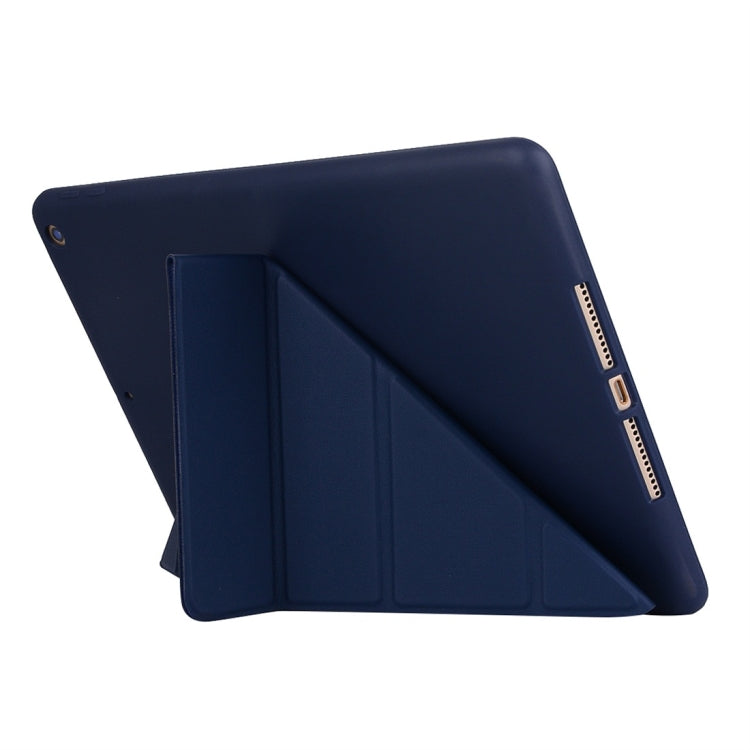 For iPad 10.2 2021 / 2020 / 2019 TPU Horizontal Deformation Flip Leather Case with Holder(Blue) - free shipping - PMC TechLife - Order now!