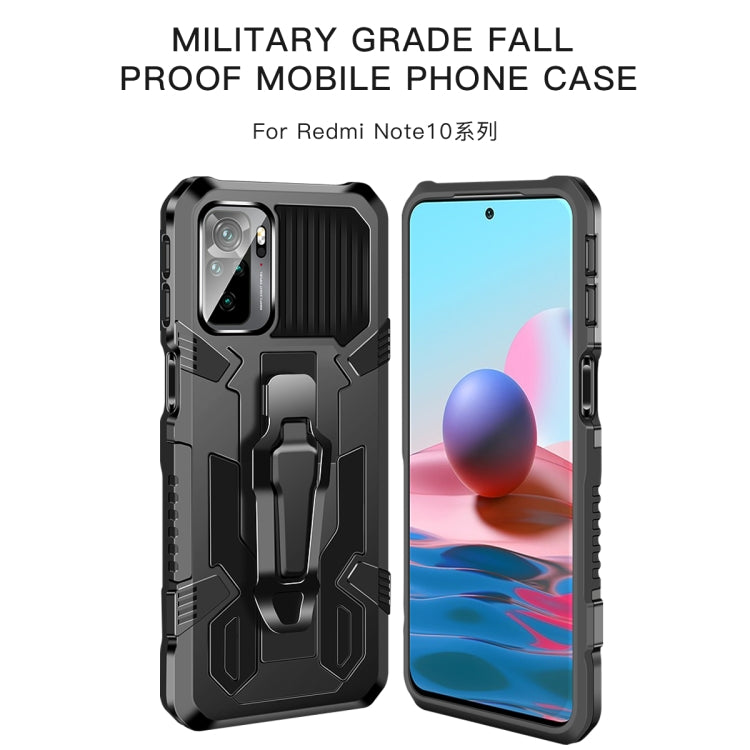For Xiaomi Redmi Note 10 / 10S Armor Warrior Shockproof PC + TPU Protective Case(Blue) - Xiaomi Cases by PMC TechLife | Online Shopping South Africa | PMC TechLife