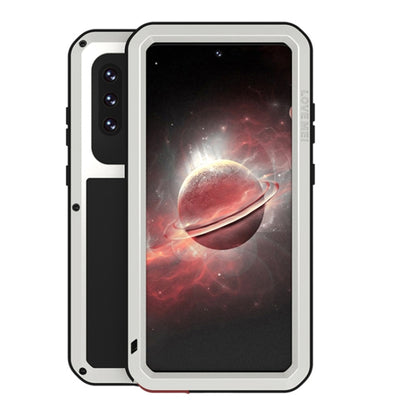 For Samsung Galaxy A72 5G / 4G LOVE MEI Metal Shockproof Waterproof Dustproof Protective Case with Glass(Silver) - Galaxy Phone Cases by LOVE MEI | Online Shopping South Africa | PMC Jewellery | Buy Now Pay Later Mobicred