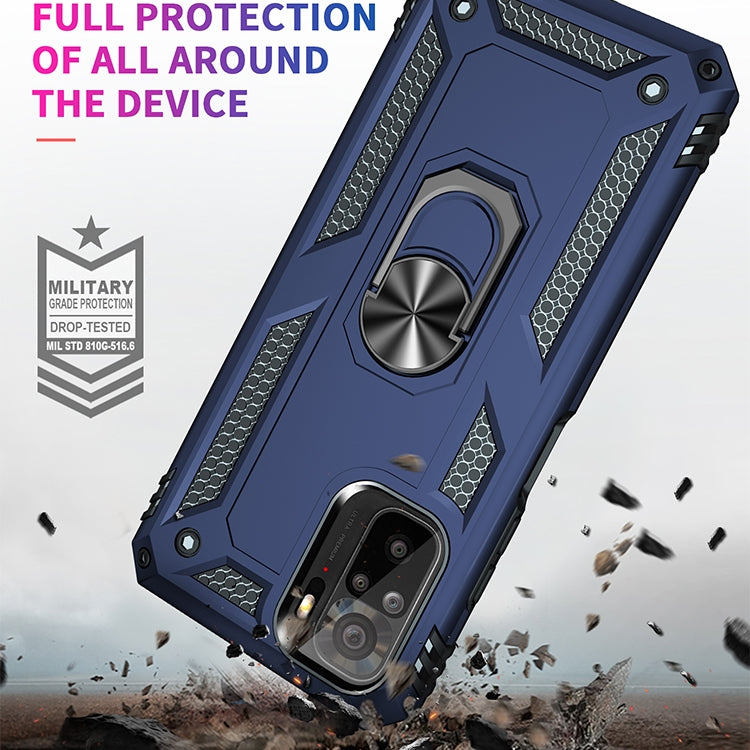 For Xiaomi Redmi Note 10 / Note 10s Shockproof TPU + PC Protective Case with 360 Degree Rotating Holder(Blue) - Xiaomi Cases by PMC TechLife | Online Shopping South Africa | PMC TechLife | Buy Now Pay Later Mobicred