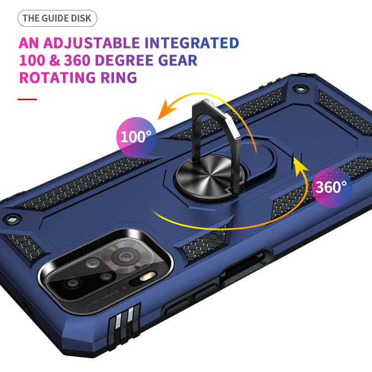 For Xiaomi Redmi Note 10 / Note 10s Shockproof TPU + PC Protective Case with 360 Degree Rotating Holder(Blue) - Xiaomi Cases by PMC TechLife | Online Shopping South Africa | PMC TechLife | Buy Now Pay Later Mobicred