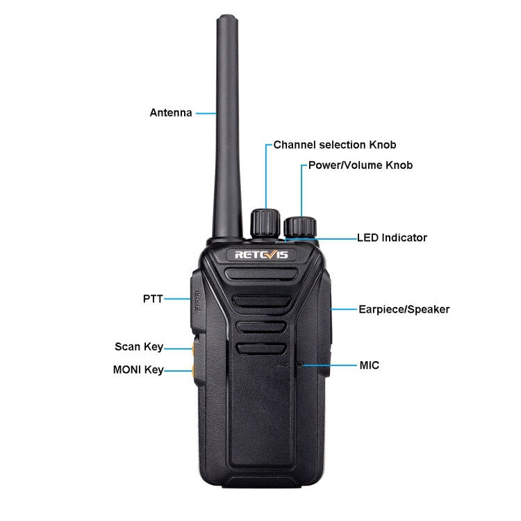 RETEVIS RT27 2W US Frequency 462.5500MHz-467.7125MHz 22CHS FRS Two Way Radio Handheld Walkie Talkie, US Plug(Black) - Handheld Walkie Talkie by RETEVIS | Online Shopping South Africa | PMC Jewellery | Buy Now Pay Later Mobicred