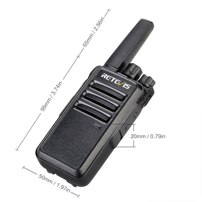 1 Pair RETEVIS RT68 2W 16CHS FRS Two Way Radio Handheld Walkie Talkie, US Plug(Black) - Handheld Walkie Talkie by RETEVIS | Online Shopping South Africa | PMC Jewellery | Buy Now Pay Later Mobicred