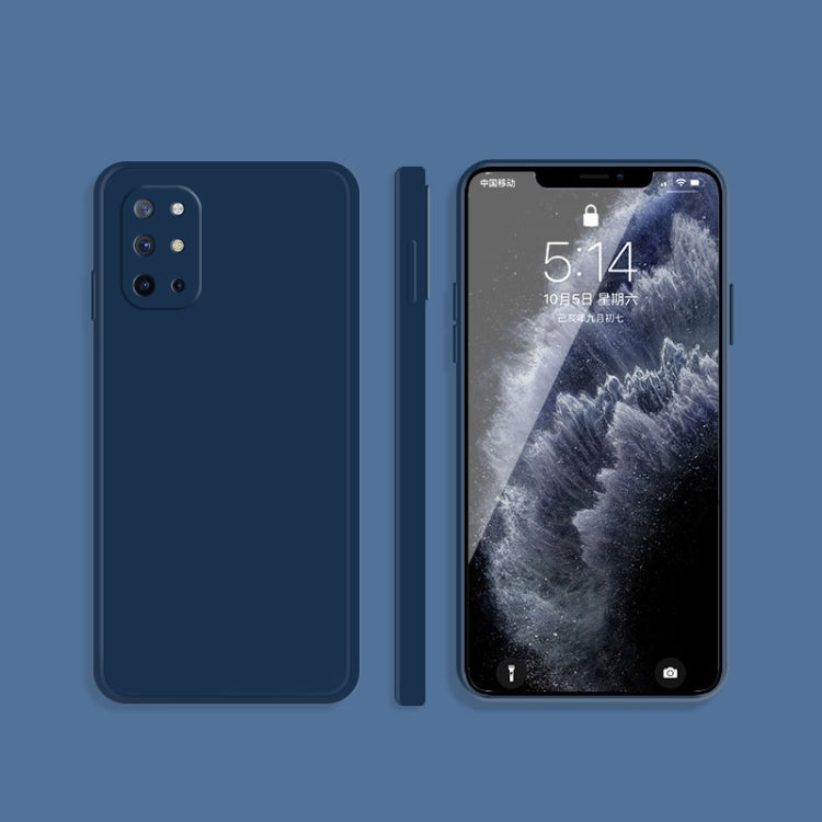 For OnePlus 8T Solid Color Imitation Liquid Silicone Straight Edge Dropproof Full Coverage Protective Case(Blue) - OnePlus Cases by PMC TechLife | Online Shopping South Africa | PMC TechLife | Buy Now Pay Later Mobicred