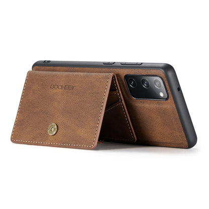 For Samsung Galaxy S20 FE JEEHOOD Retro Magnetic Detachable Protective Case with Wallet & Card Slot & Holder(Brown) - Galaxy S20 FE Cases by JEEHOOD | Online Shopping South Africa | PMC Jewellery | Buy Now Pay Later Mobicred